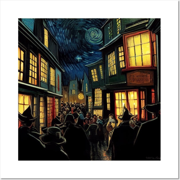 Starry Night in Diagon Alley Wall Art by Grassroots Green